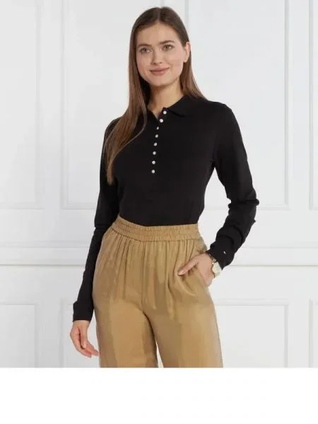 Tommy Hilfiger Tenisz póló fekete