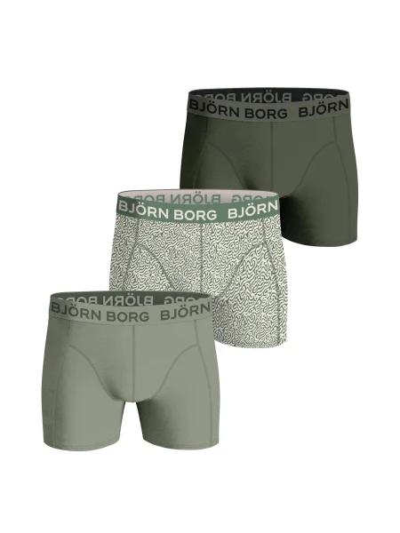 BJÖRN BORG Boxerky khaki / jedle bílá