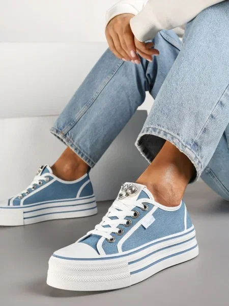 Teniși înalți Flortewis Albaștri albastru