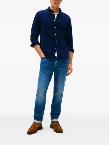 Lung cămașă Tommy Hilfiger albastru
