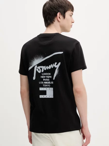 Tommy Jeans T-shirt ανδρικό μαύρο