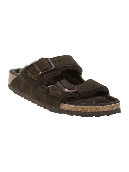 Japonki Birkenstock skórzane brązowe
