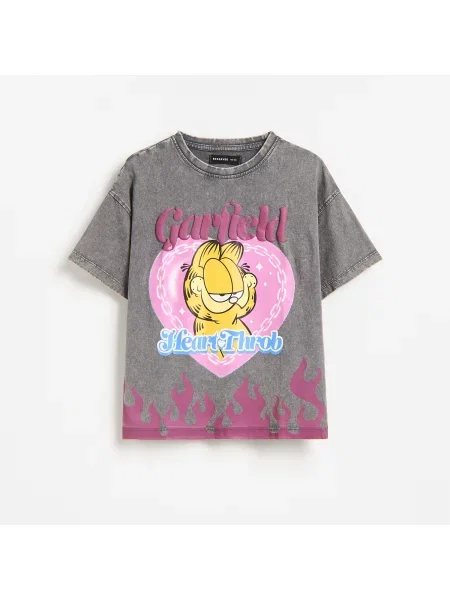 Reserved Garfield póló sötétszürke