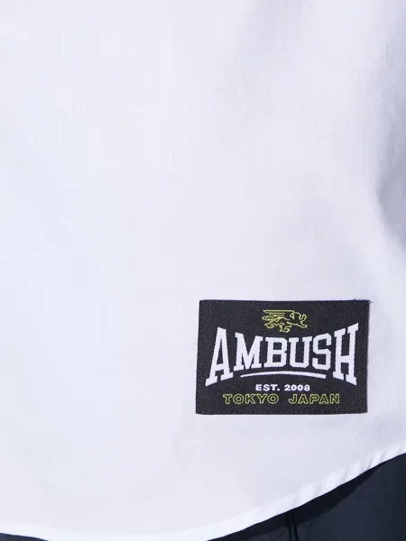 Сорочка AMBUSH Circle Emblem S/S Shirt relaxed класичний комір білий