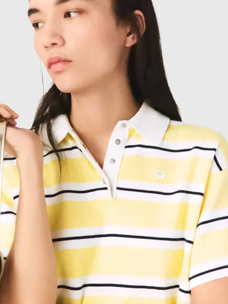 Поло Maje в полоску желтое