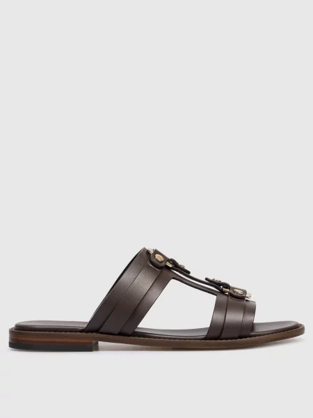 Шкіряні шльопанці Doucal's коричневі