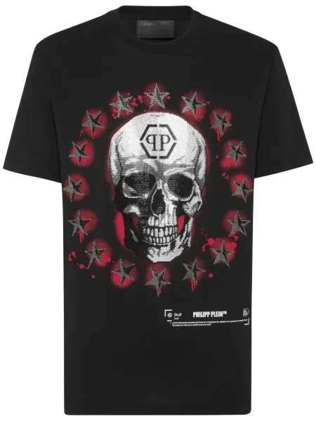 Тениска Philipp Plein с принт черно