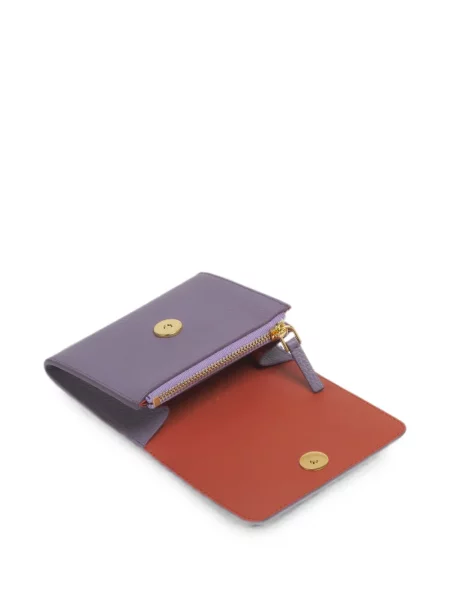 Portofel Marni din piele cu autograf violet