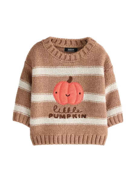 Next Pulover Halloween crem / maro / maro închis / deschis roșu