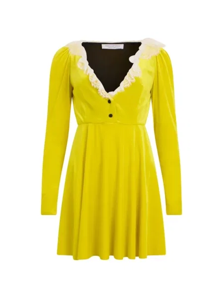 Rochie mini Philosophy Di Lorenzo Serafini din dantelă galben