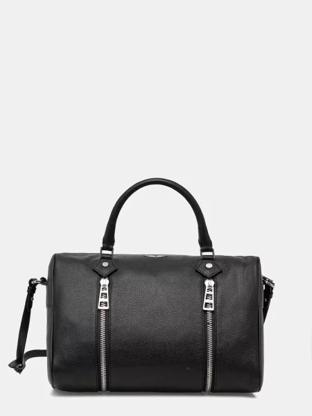 ZADIG&VOLTAIRE geantă de piele SUNNY MEDIUM GRAINED LEATHER negru