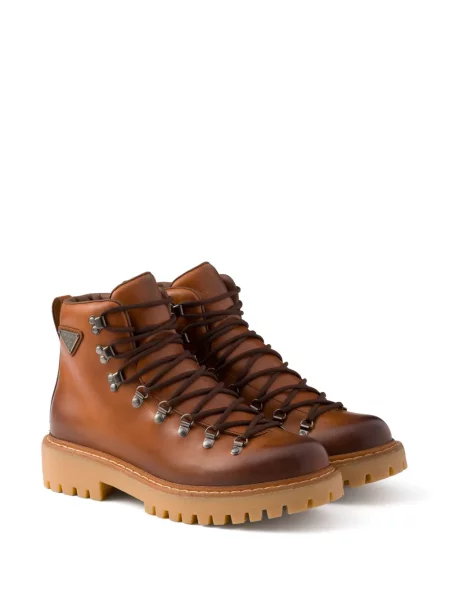 Botine Prada din piele maro