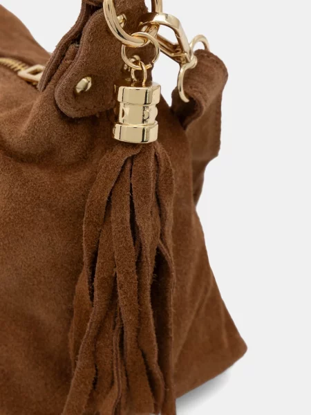 Answear.LAB чанта crossbody дамска от велур кафяво