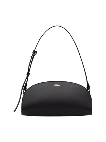 A.P.C. torebka skórzana SAC DEMI.LUNE SHOULDER czarna
