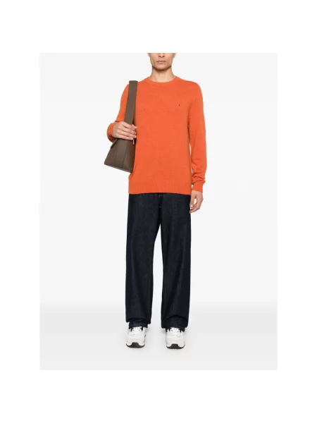 Sweter Tommy Hilfiger wełniany pomarańczowy
