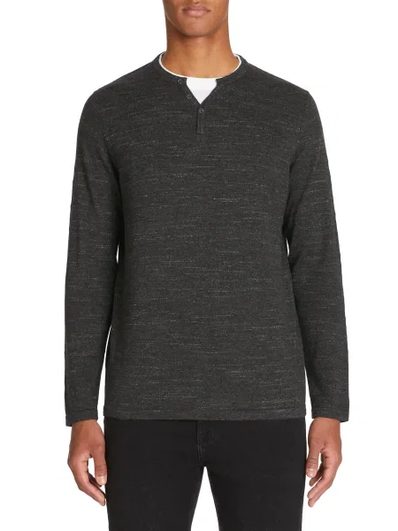 Pulover Celio cu guler henley