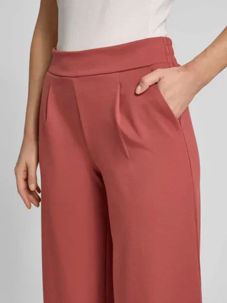 Spodnie materiałowe o kroju wide fit z dodatkiem model „Kate” Ichi