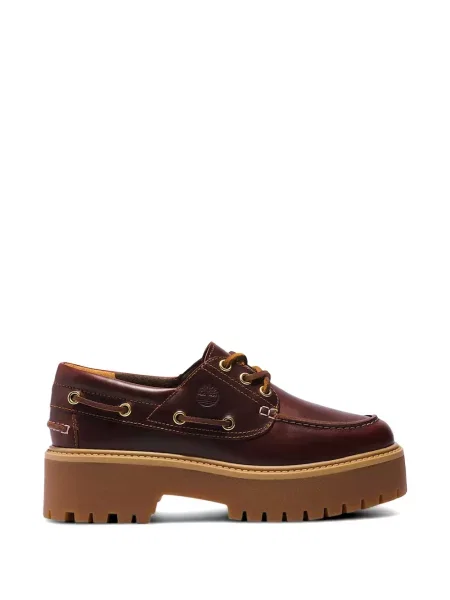 Pantofi loafer Timberland cu șireturi cu platformă din dantelă maro