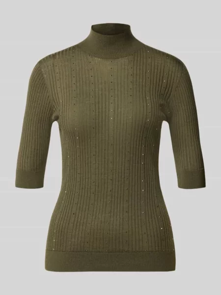 Longsleeve o kroju slim fit z czystej wełny merino Model Maglia Costine' Liu Jo White