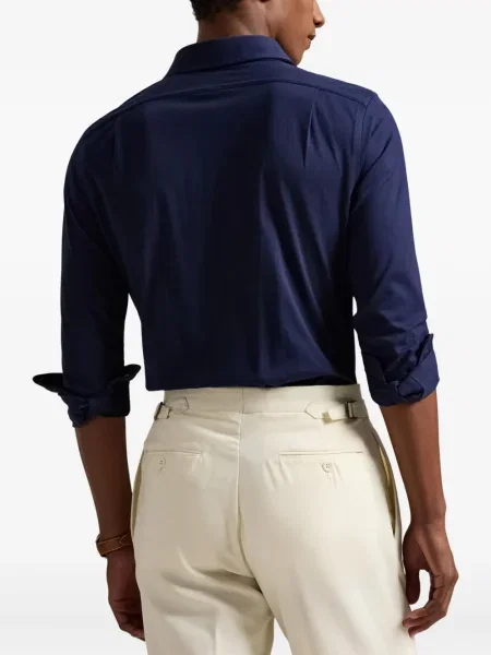 Шапка с козирки Polo Ralph Lauren бродирана на райета кепър синьо