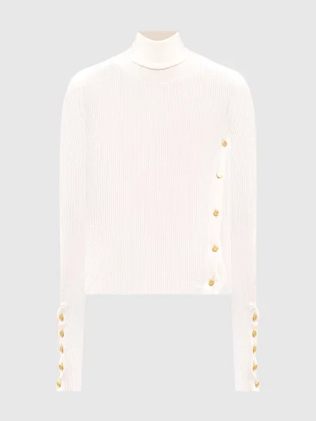 Гольф з вовни і шовку в рубчик Palm Angels S білий