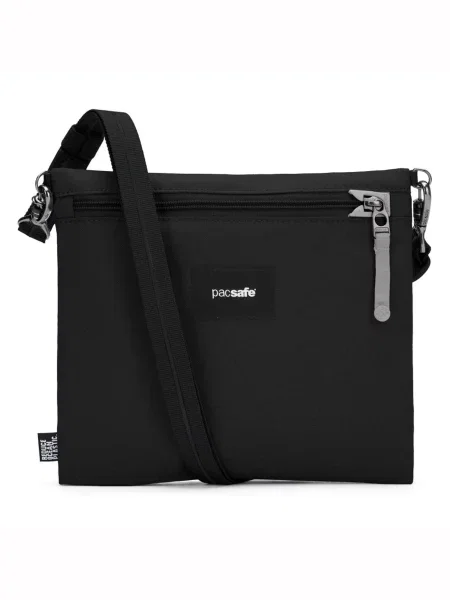 Переработанный сумка кросс-боди Pacsafe черная