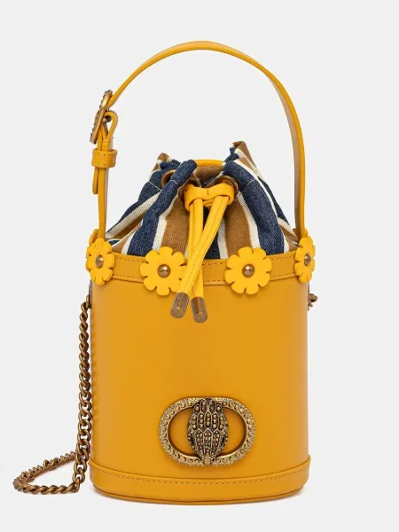 Кожена чанта Kurt Geiger London жълто