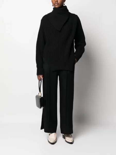 Plačiakojis kelnės Jil Sander juoda