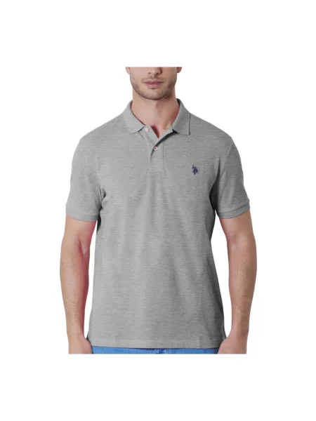 Koszulka polo U.s Polo Assn. z krótkim rękawem z logo szara