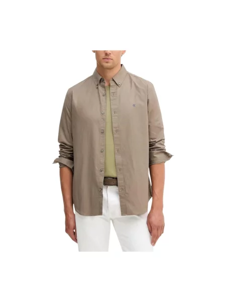 Koszula dżinsowa Calvin Klein Jeans z długim rękawem beżowy