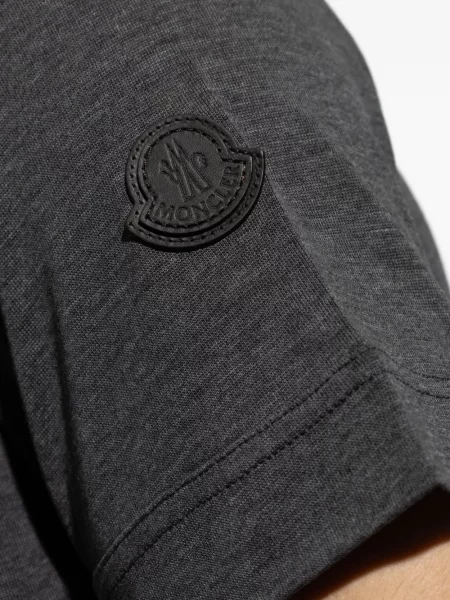 Къс тениска Moncler с принт сиво