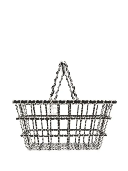 Velká shopper kabelka Chanel Pre-owned stříbrná