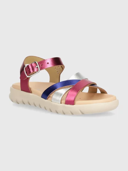 Geox kožené sandály SANDAL SOLEIMA fialové