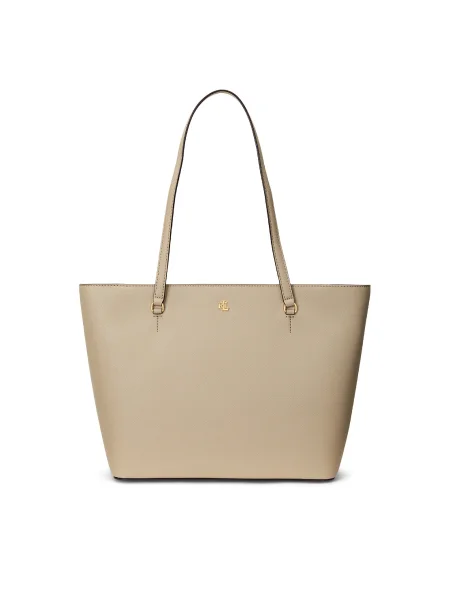 Lauren Ralph Lauren kabelka typu shopper dámska kožená béžová