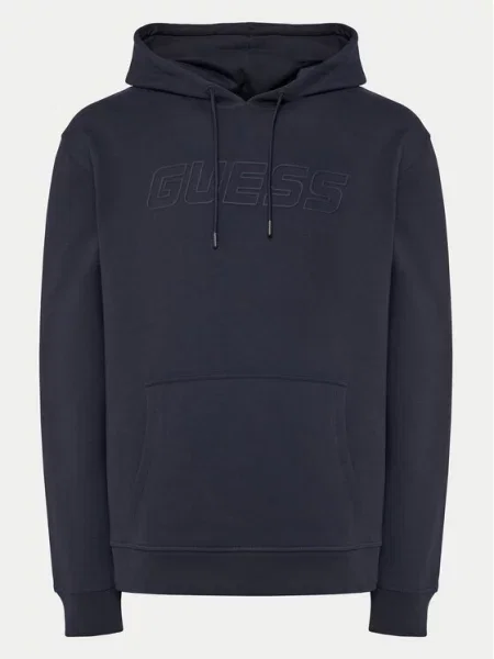 Hoodie Guess s kapuco modra