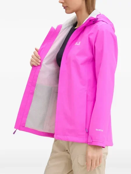 Geacă Jack Wolfskin cu glugă roz