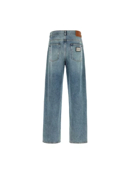 Jeansy straight leg Dolce And Gabbana niebieskie