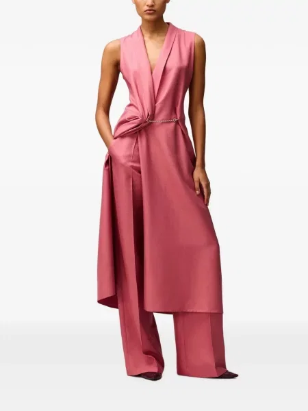 Rochie midi Retori de mătase plic roz