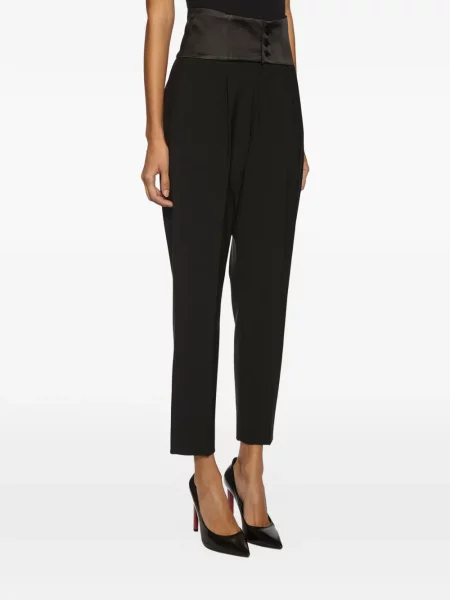 Pantaloni cu talie înaltă Dondup negru