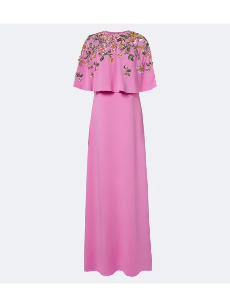 Rochie Oscar De La Renta de mătase cu model floral roz