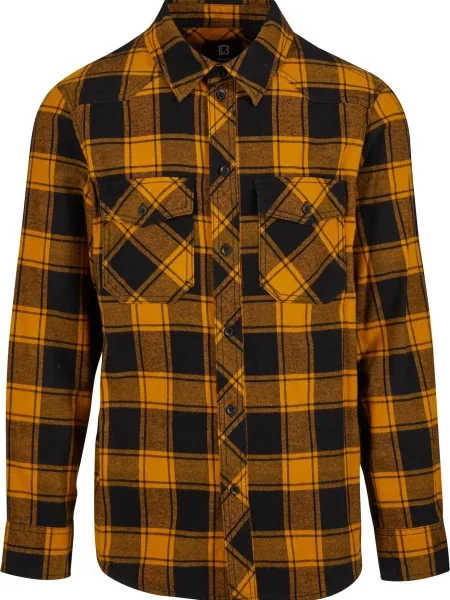 Brandit Košile oranžový melír černá