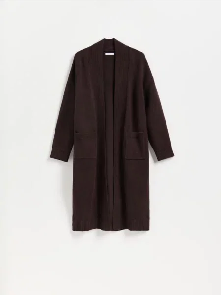Reserved Cardigan cu adaos de modal maro-închis maro