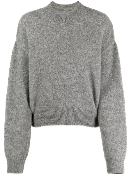 Pulover Jacquemus tricotate cu autograf gri