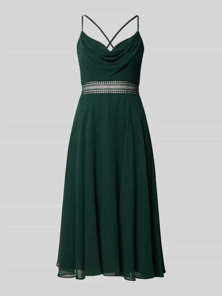 Sukienka koktajlowa fit and flare z haftem angielskim Vm By Vera Mont