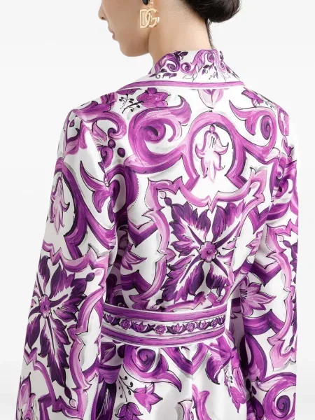 Cămașă Dolce & Gabbana de mătase violet