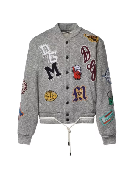 Geacă bomber Dolce & Gabbana din fleece gri