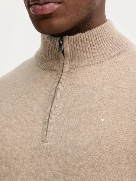 Шерстяной свитер Hackett London бежевый