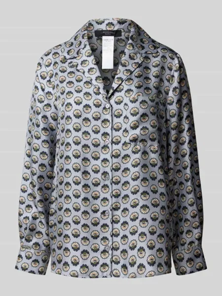 Bluzka jedwabna o kroju regular fit z kołnierzem z połami model ‘ONCIA’ Weekend Max Mara