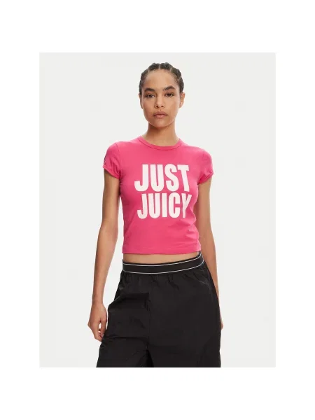 Juicy Couture Marškinėliai Just Juicy Slim Fit rožinė