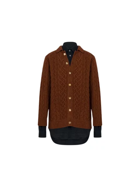 Kardigan Moschino wełniany brązowy